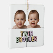 Tweelingbroer baby keramisch ornament (Rechts)