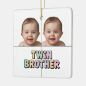 Tweelingbroer baby keramisch ornament (Links)