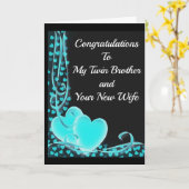 ***TWEELINGBROER EN NIEUWE VROUW*** OP JULLIE TROU KAART (Gele Bloem)