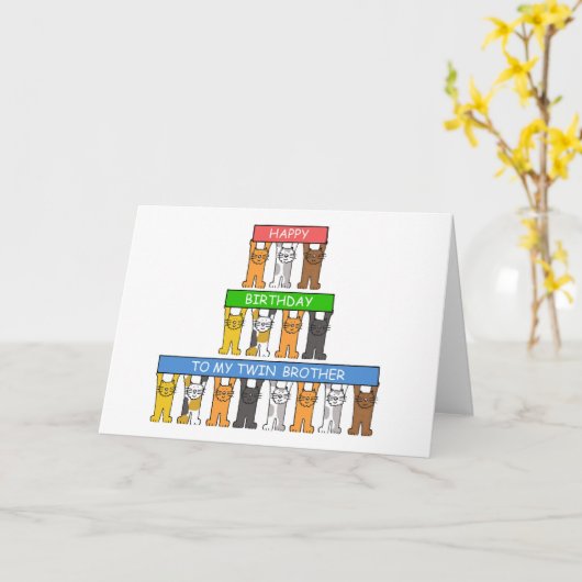 Tweelingbroer Happy Birthday Kaart (Gele Bloem)