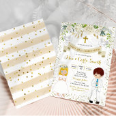 Tweelingbroer Jongen Blond Meisje Eerste Heilige C Kaart