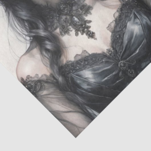 Tweelingbruiden in zwart-wit - Decoupage - Tissuepapier (Detail)