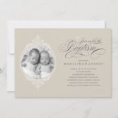 Tweelingdoop foto uitnodigingen (Voorkant)