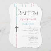 Tweelingdoopuitnodiging Kaart (Voorkant / Achterkant)