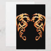 Tweelingdragons Briefpapier (Voorkant / Achterkant)