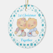 Tweelingen 1e Kerstmis Together Keepomwille Orname Keramisch Ornament (Links)