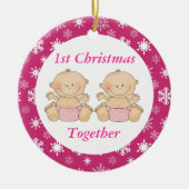 Tweelingen 1e Kerstmis Together Keepomwille Orname Keramisch Ornament (Voorkant)