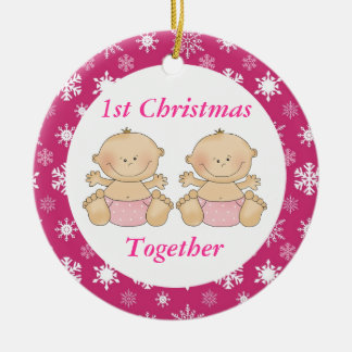 Tweelingen 1e Kerstmis Together Keepomwille Orname Keramisch Ornament