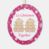 Tweelingen 1e Kerstmis Together Keepomwille Orname Keramisch Ornament (Links)