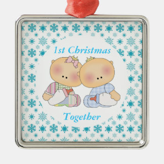 Tweelingen 1e Kerstmis Together Keepomwille Orname Metalen Ornament