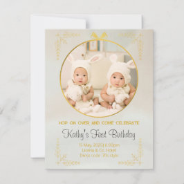 Tweelingen 1e verjaardag uitnodigingen