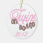 Tweelingen aan boord kerstversiering keramisch ornament (Links)