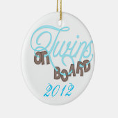 Tweelingen aan boord kerstversiering keramisch ornament (Rechts)