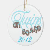 Tweelingen aan boord kerstversiering keramisch ornament (Links)