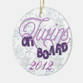 Tweelingen aan boord kerstversiering keramisch ornament (Links)