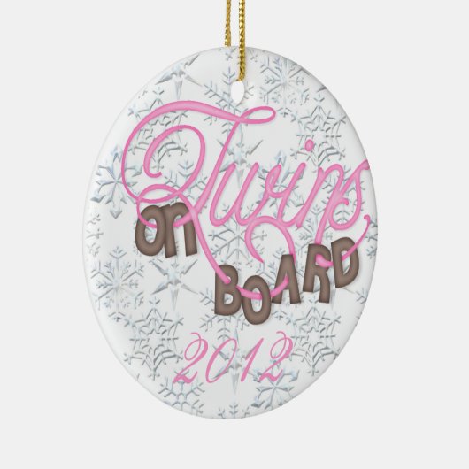 Tweelingen aan boord kerstversiering keramisch ornament (Rechts)