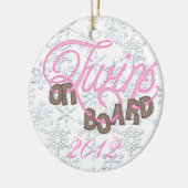 Tweelingen aan boord kerstversiering keramisch ornament (Links)