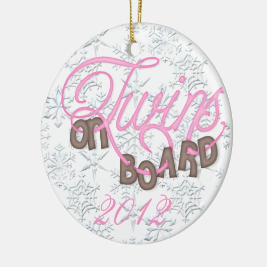 Tweelingen aan boord kerstversiering keramisch ornament (Links)