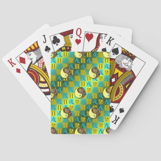 Tweelingen & Aard Hond Pokerkaarten (Achterkant)