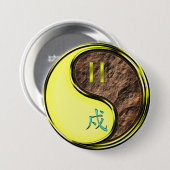 Tweelingen & Aard Hond Ronde Button 7,6 Cm (Voorkant /achterkant)