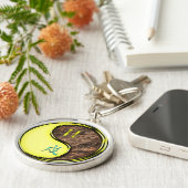 Tweelingen & Aarde Hond Sleutelhanger (Zijkant)