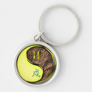 Tweelingen & Aarde Hond Sleutelhanger