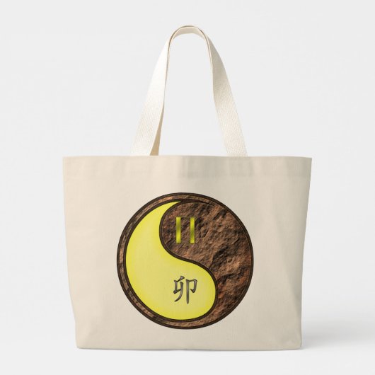 Tweelingen & Aarde Konijn Grote Tote Bag (Achterkant)