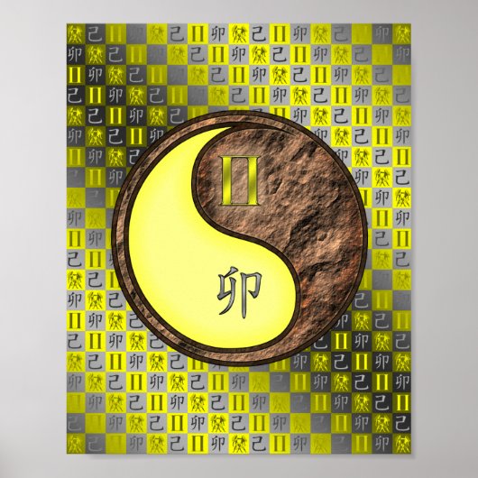 Tweelingen & Aarde Konijn Poster (Voorkant)