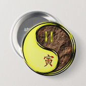Tweelingen & Aardetijger Ronde Button 7,6 Cm (Voorkant /achterkant)