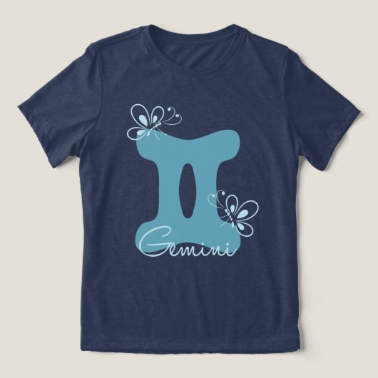 Tweelingen astrologie geboorte teken zodiac vlinde Tri-Blend shirt (Design voorkant)