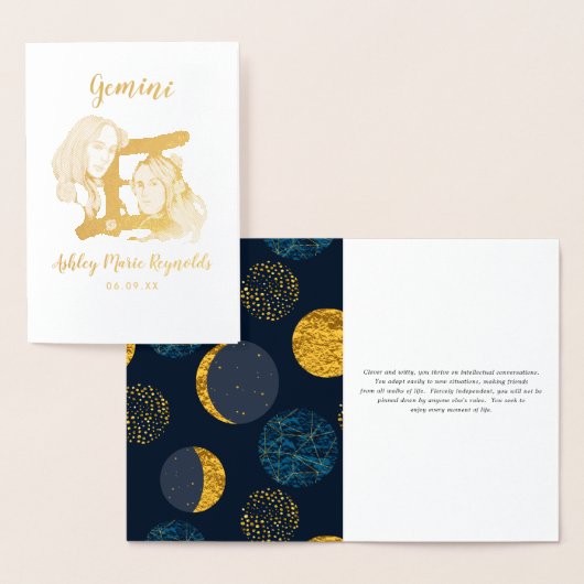 Tweelingen astrologie | Gepersonaliseerd sterrenbe Folie Kaarten (Display)