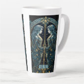 Tweelingen astrologie teken latte mok (Rechterhoek)