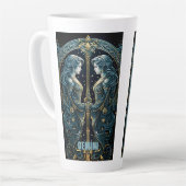 Tweelingen astrologie teken latte mok (Linkerhoek)