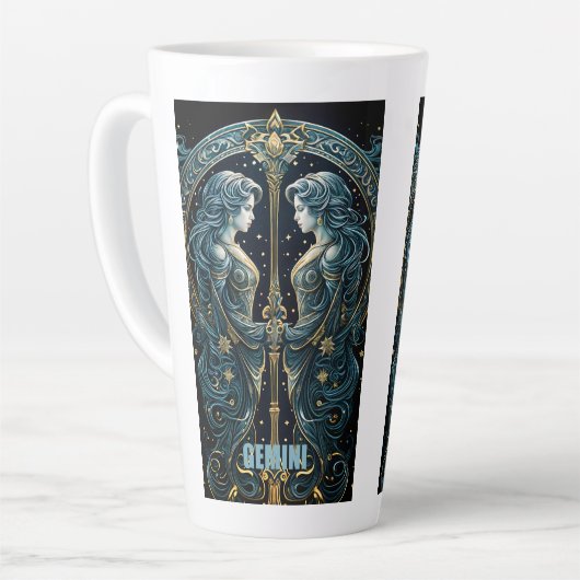 Tweelingen astrologie teken latte mok (Linkerhoek)