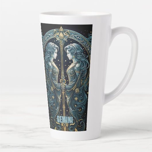 Tweelingen astrologie teken latte mok (Rechts)