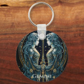 Tweelingen astrologie teken sleutelhanger (Voorkant)