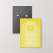 Tweelingen Astrologie Zodiac Sign Foto Aangepaste Button (Voorkant / Achterkant)