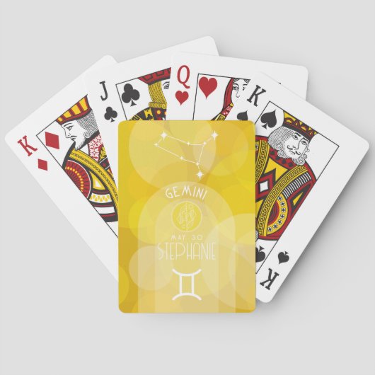 Tweelingen Astrologie Zodiac Sign Foto Aangepaste  Pokerkaarten (Achterkant)
