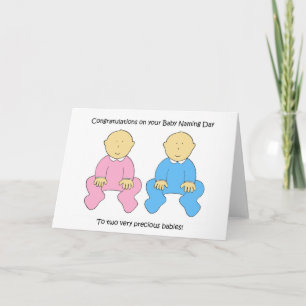 Tweelingen baby's die de Dag van het Spelen gefeli Kaart