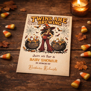 Tweelingen brouwen Halloween babyborrel Kaart