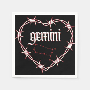 Tweelingen Constellation Gothic Dark Celestial Art Servet