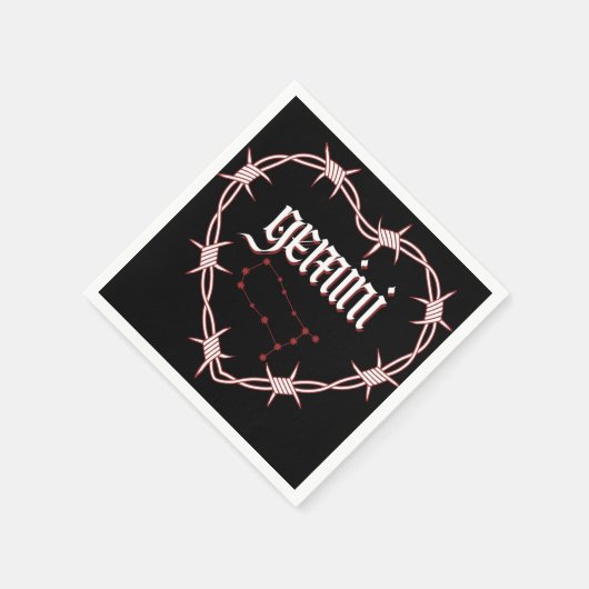 Tweelingen Constellation Gothic Dark Celestial Art Servet (Hoek)