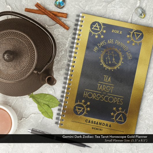 Tweelingen Dark Zodiac: Tea Tarot Horoscoop Goud Planner