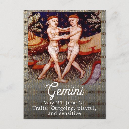 Tweelingen de Tweeling Sterrenbeeld Verjaardagsfee Briefkaart (Voorkant)