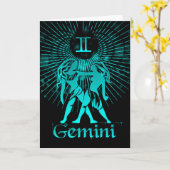 Tweelingen, de tweeling Zodiac Symbols Wenskaart Kaart (Gele Bloem)