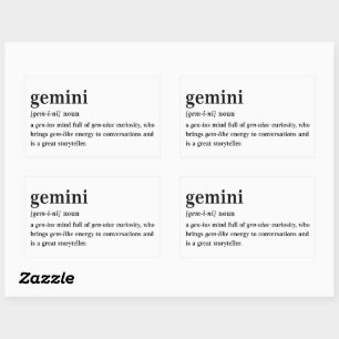 Tweelingen Definitie Esthetische Astrologie Cadeau Rechthoekige Sticker