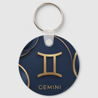 Tweelingen Dierenriem Symbool Luxe Goud Celestiaal Sleutelhanger
