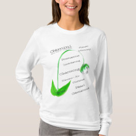 Tweelingen draagbare verjaardagshoroscoop t-shirt