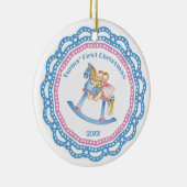 Tweelingen eerste kerstjongen/meisje keramisch ornament (Rechts)