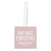 Tweelingen eerste kerstroze gepersonaliseerde foto decoratie (Voorkant)